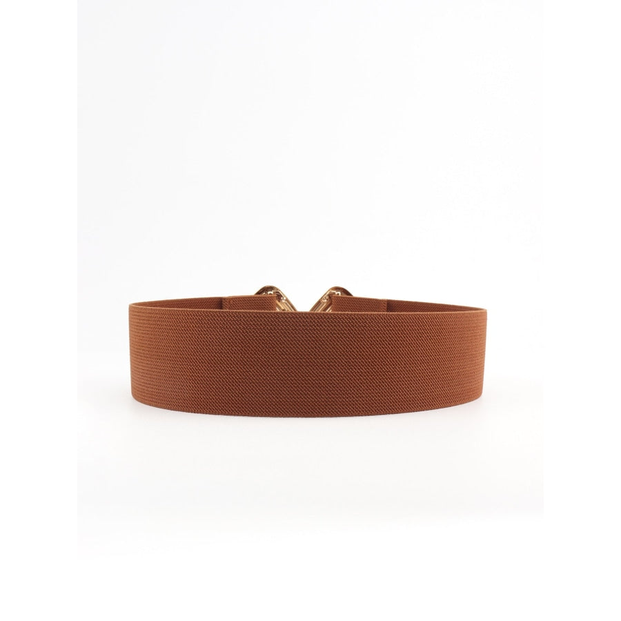 Geometric Buckle Elastic Wide Belt