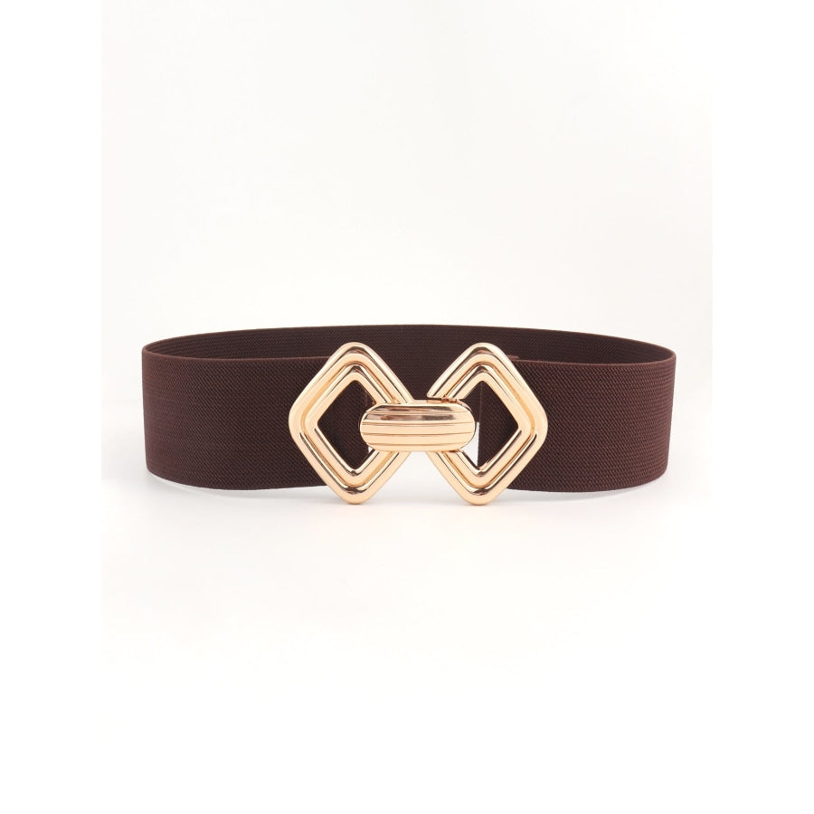 Geometric Buckle Elastic Wide Belt