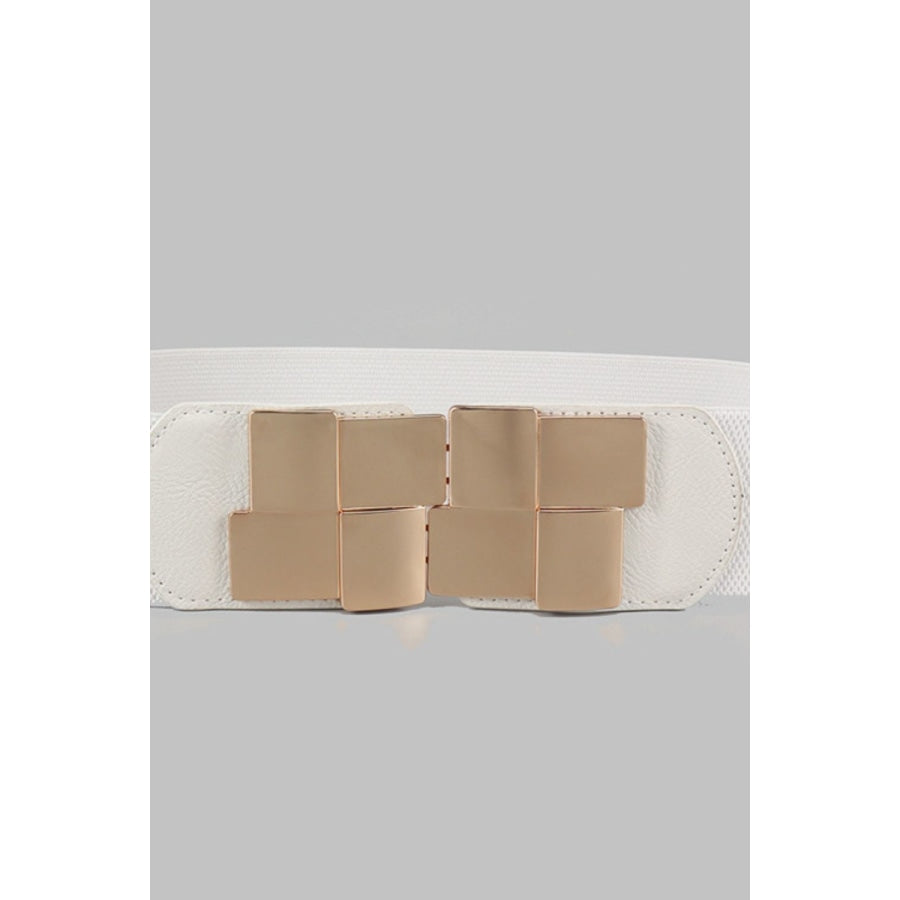 Geometric Buckle Elastic Wide Belt