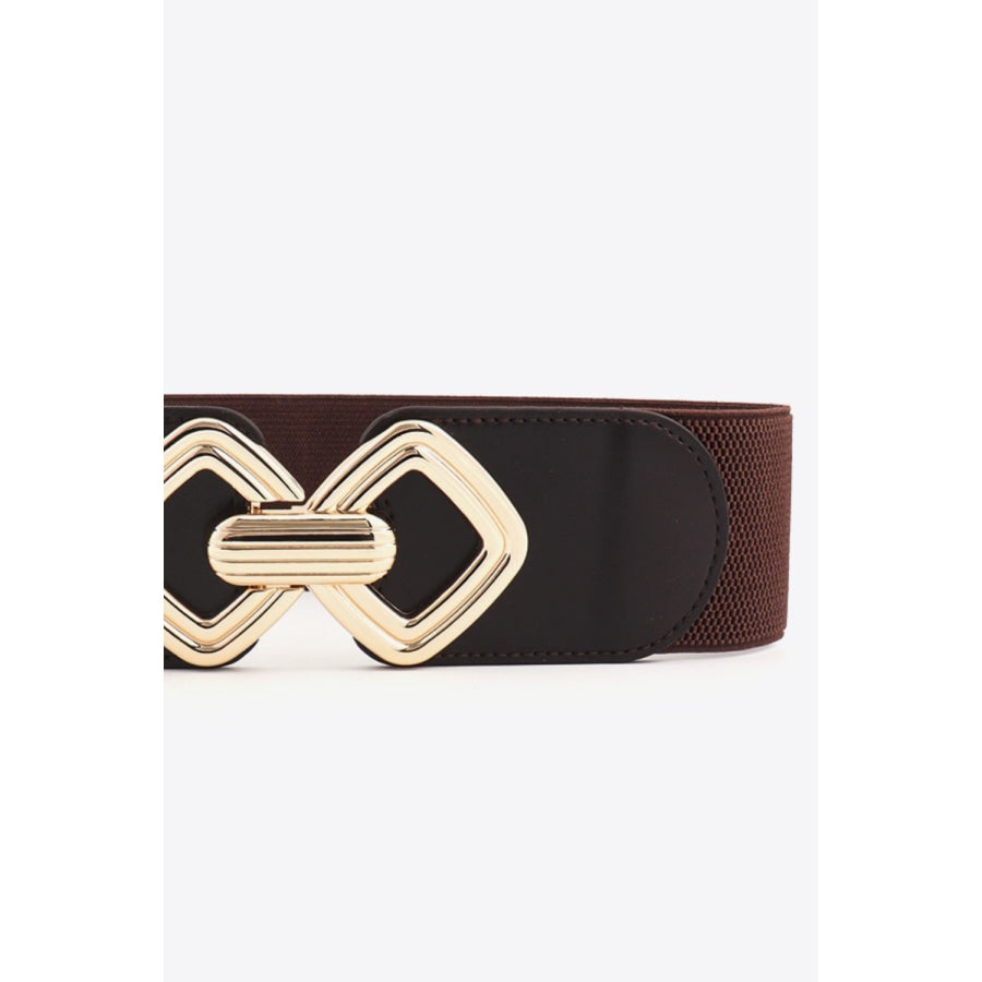 Geometric Buckle Elastic Wide Belt