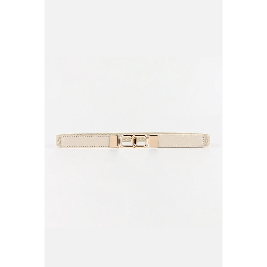 Geometric Double Buckle Elastic Belt Cream / One Size