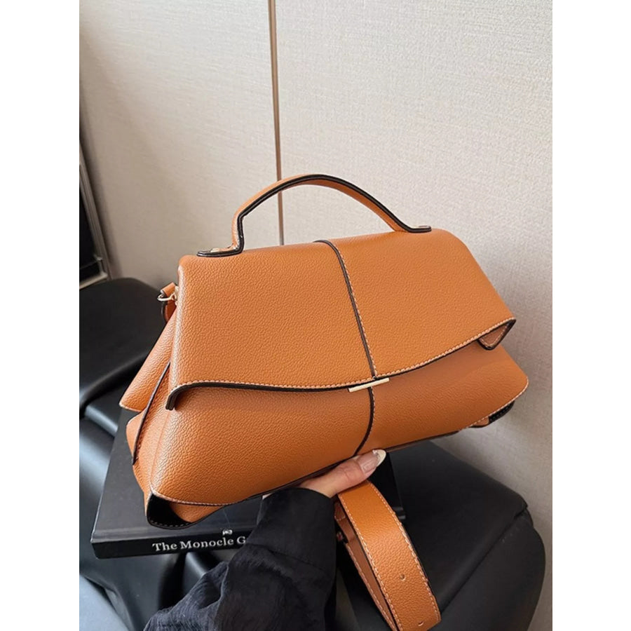 Geometric Flap Shoulder Bag Brown / One Size Apparel and Accessories