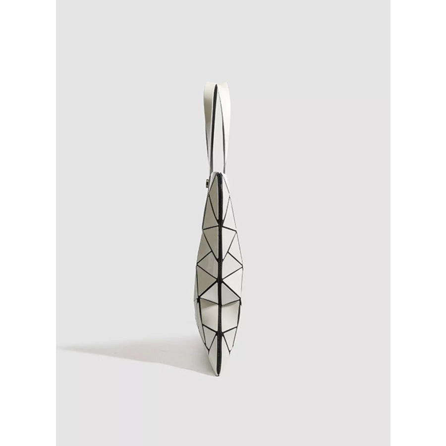 Geometric Glossy Paneled Handbag Apparel and Accessories