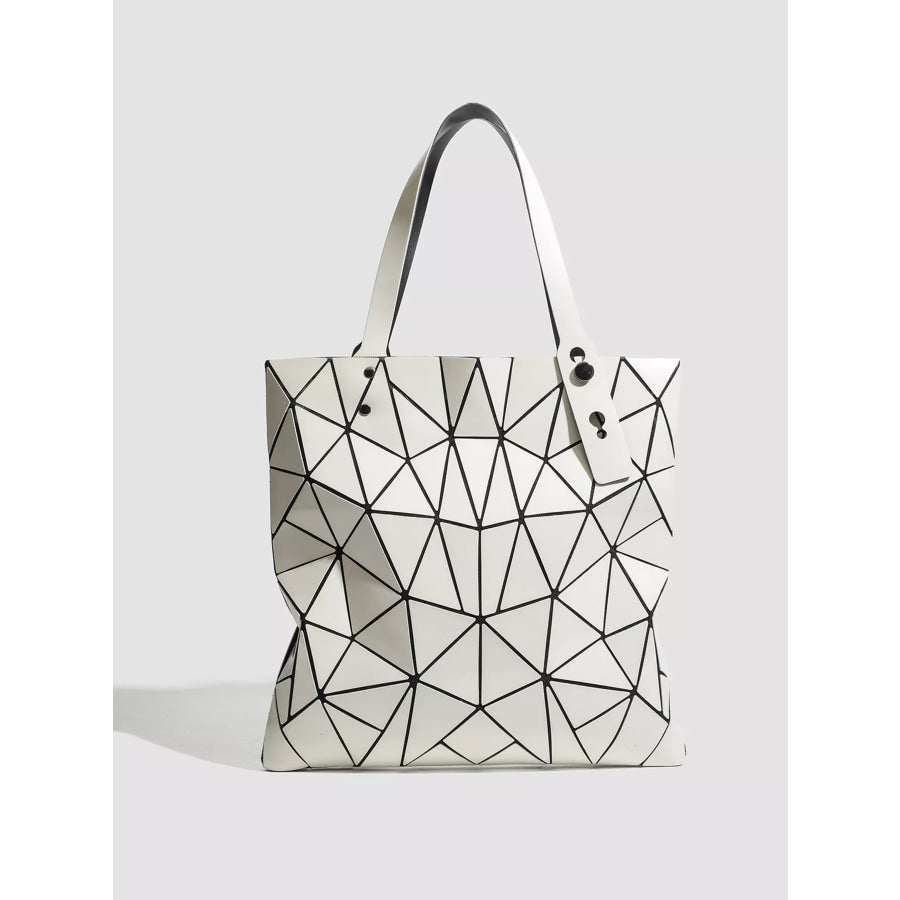 Geometric Glossy Paneled Handbag Apparel and Accessories