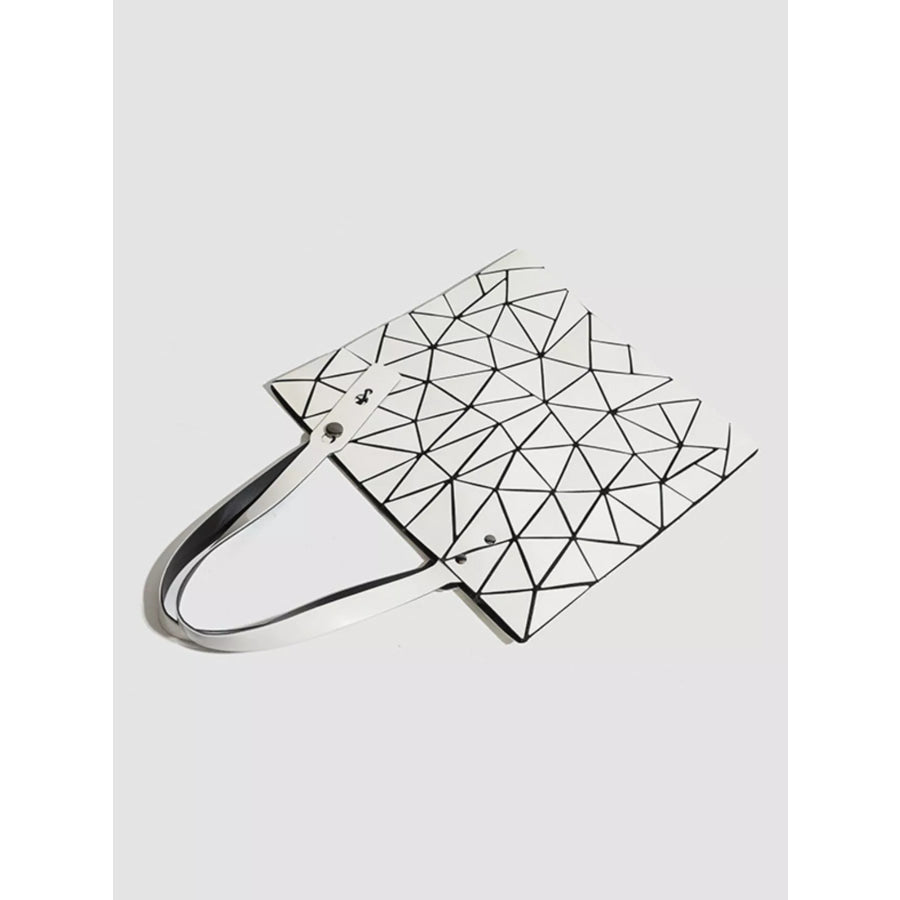 Geometric Glossy Paneled Handbag Apparel and Accessories