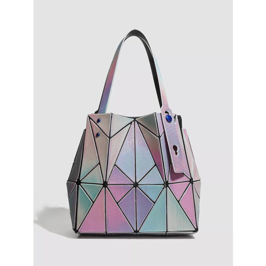 Geometric Iridescent Shoulder Bag Purple / onesize Apparel and Accessories