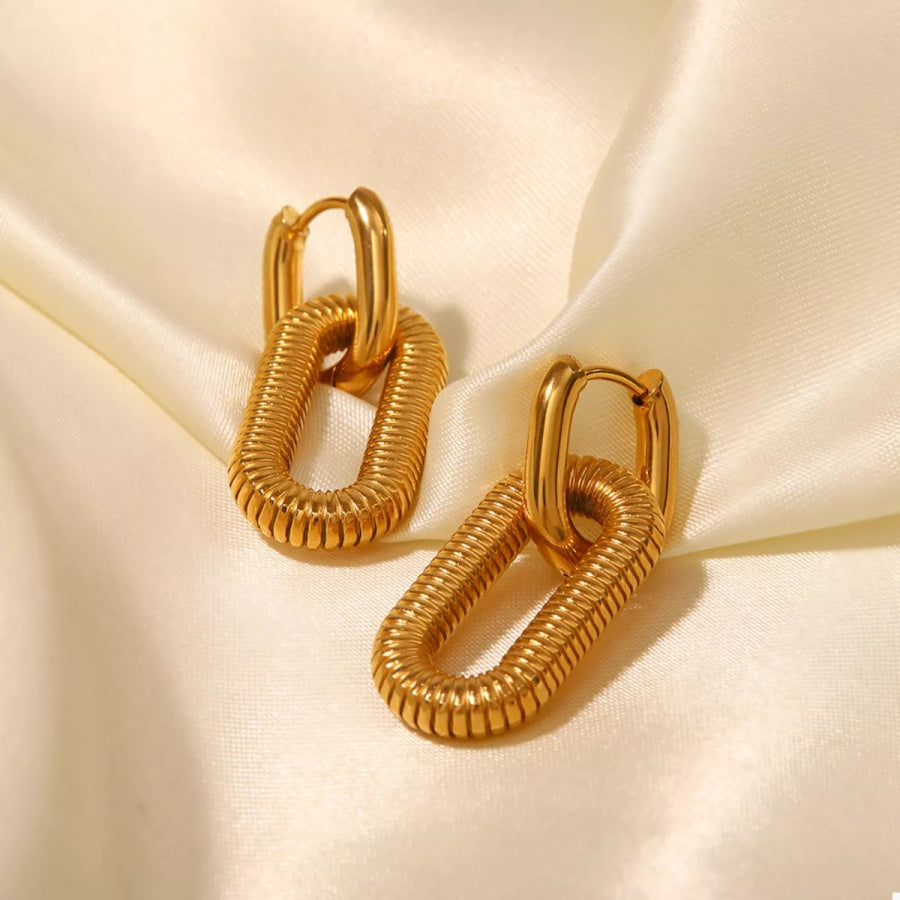 Geometric Link Drop Earrings Gold / onesize Apparel and Accessories