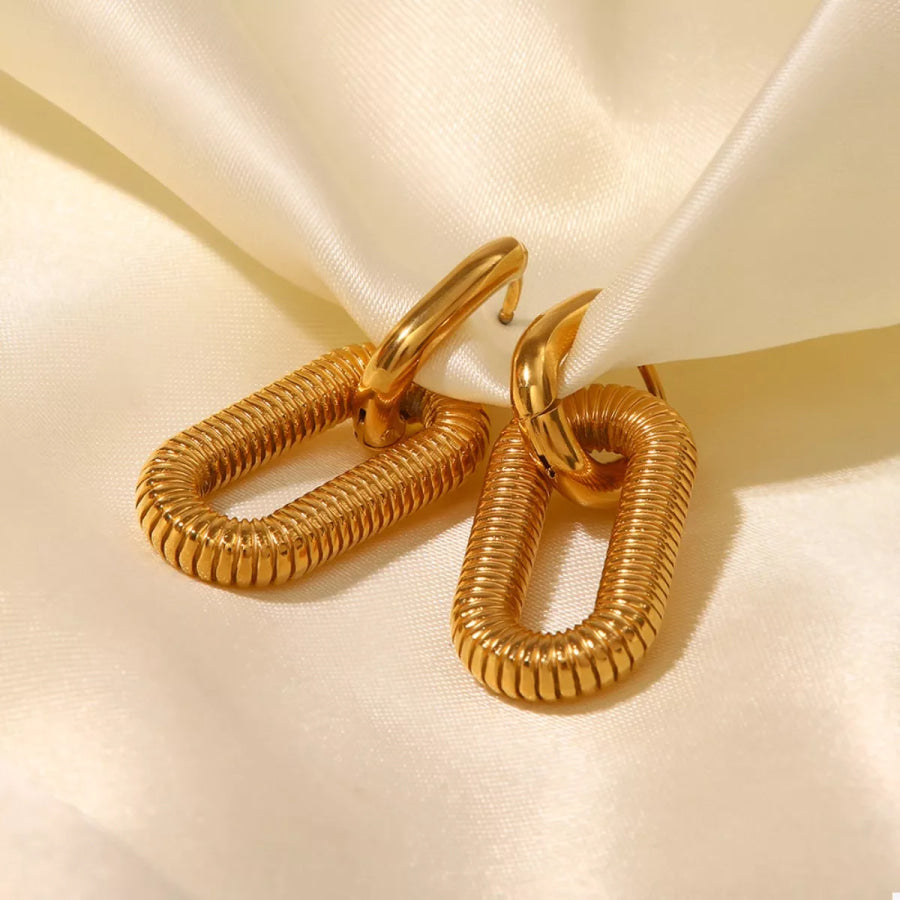 Geometric Link Drop Earrings Gold / onesize Apparel and Accessories