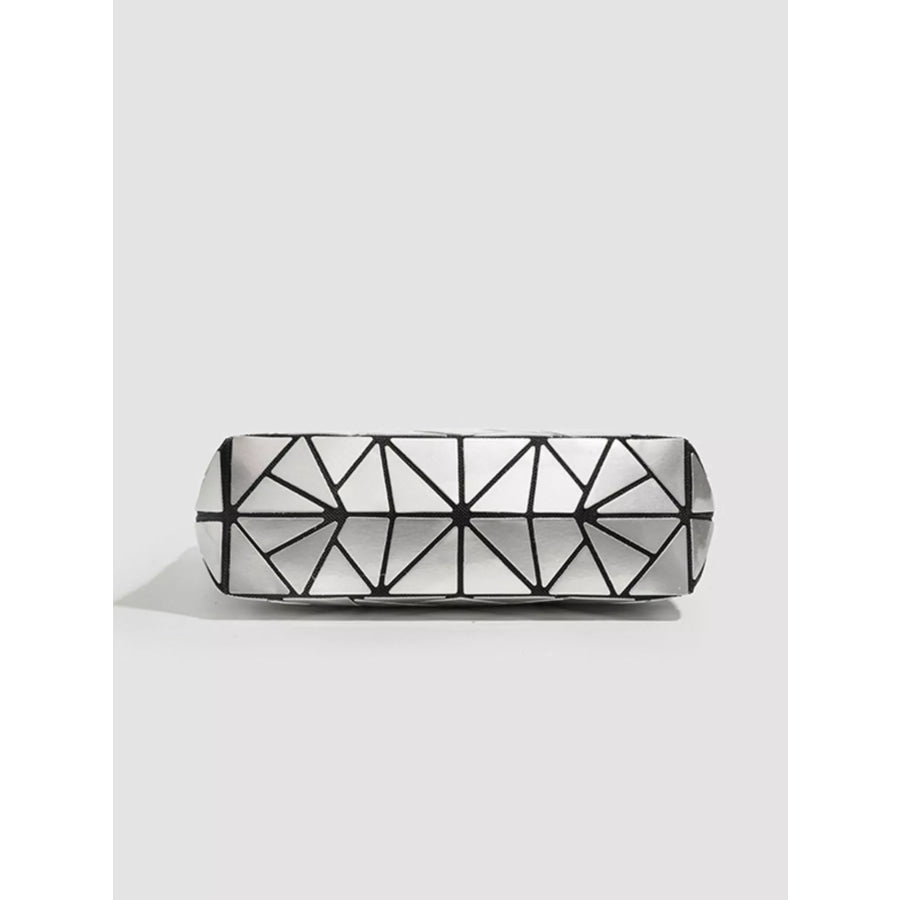 Geometric Metallic Crossbody Bag with Chain Strap Apparel and Accessories