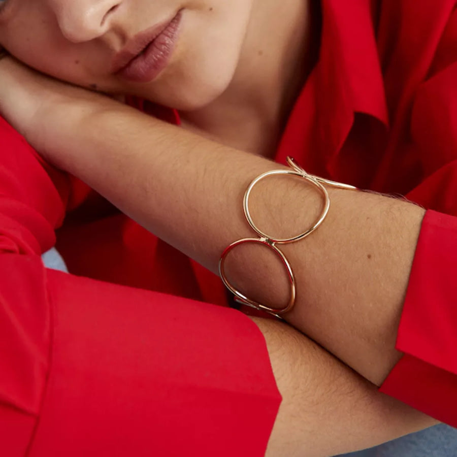 Geometric Open Circle Cuff Bracelet Gold / onesize Apparel and Accessories