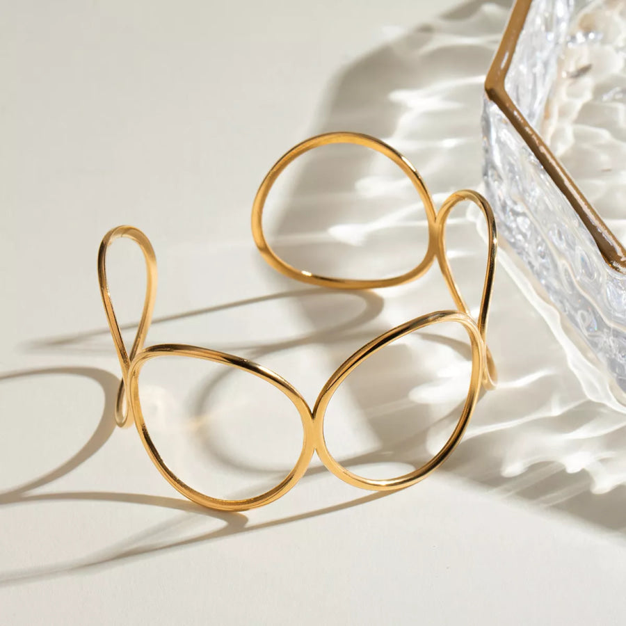 Geometric Open Circle Cuff Bracelet Gold / onesize Apparel and Accessories