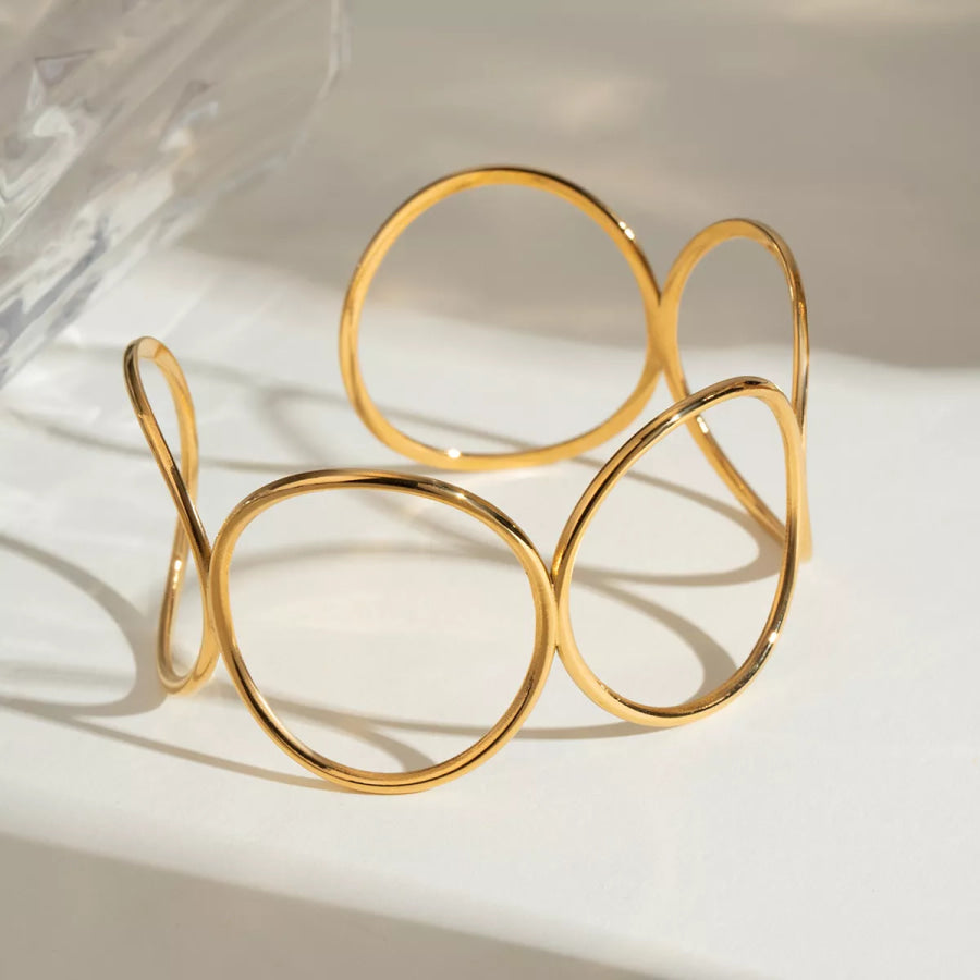 Geometric Open Circle Cuff Bracelet Gold / onesize Apparel and Accessories