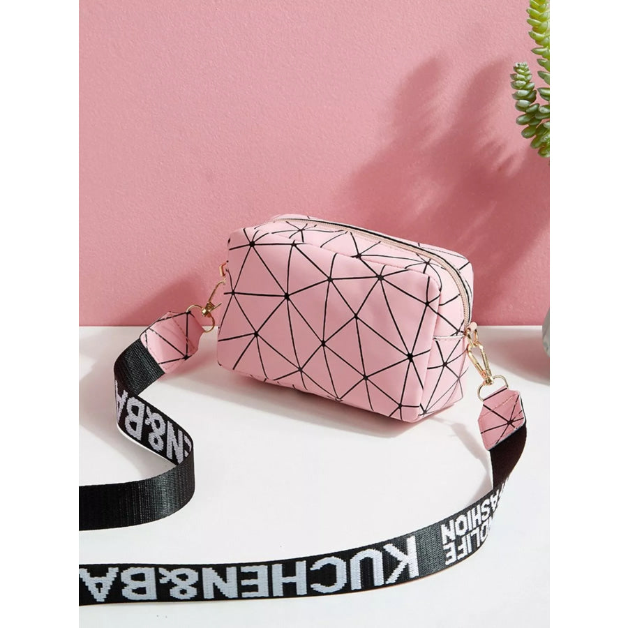 Geometric Pattern Crossbody Bag Pink / ONESIZE Apparel and Accessories