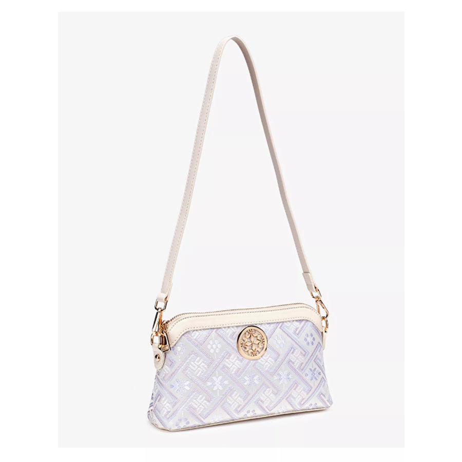 Geometric Pattern Crossbody Bag White / onesize Apparel and Accessories