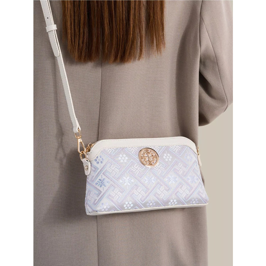 Geometric Pattern Crossbody Bag White / onesize Apparel and Accessories