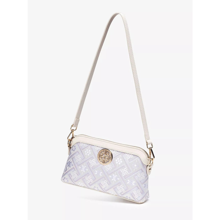 Geometric Pattern Crossbody Bag White / onesize Apparel and Accessories
