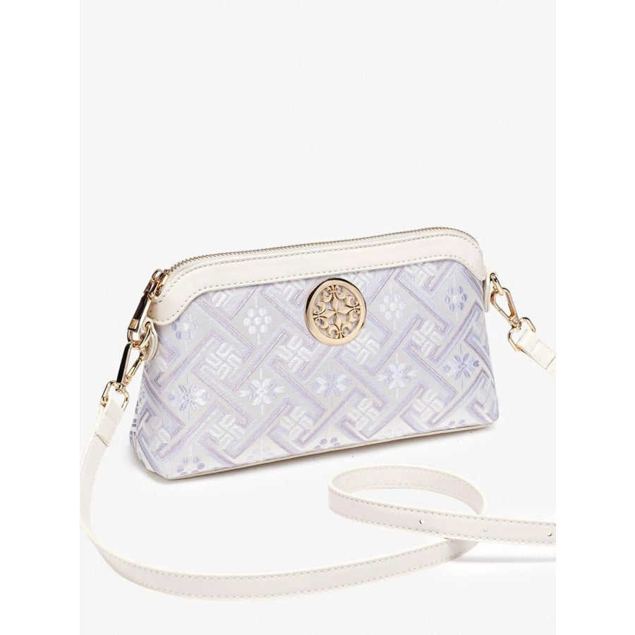 Geometric Pattern Crossbody Bag White / onesize Apparel and Accessories