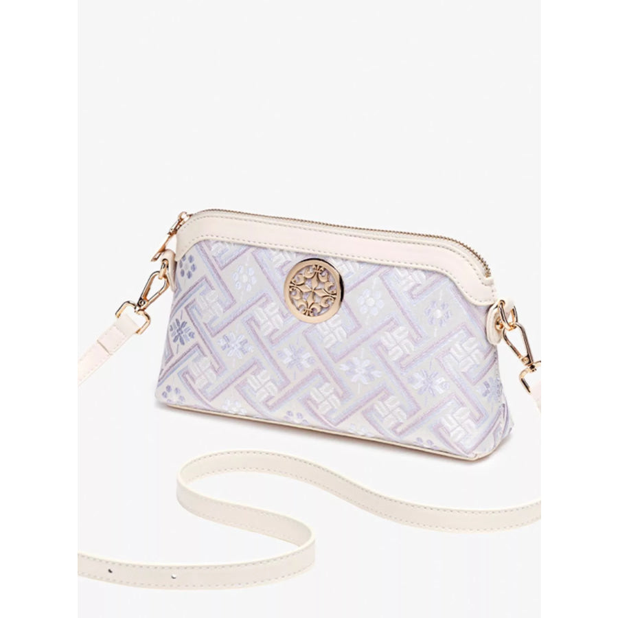 Geometric Pattern Crossbody Bag White / onesize Apparel and Accessories