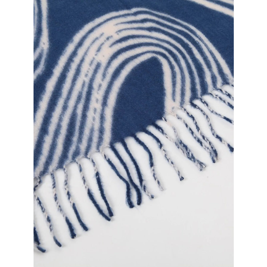 Geometric Patterned Fringe Scarf Apparel and Accessories