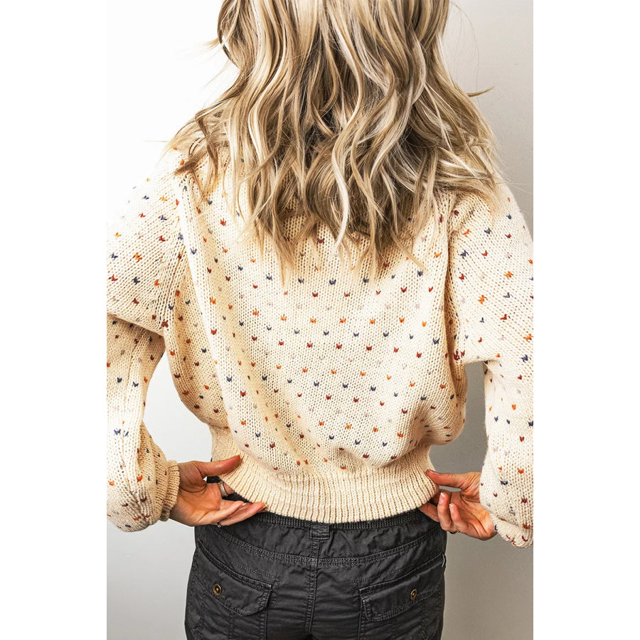 Geometric Print Button Front Long Sleeve Cardigan Apparel and Accessories
