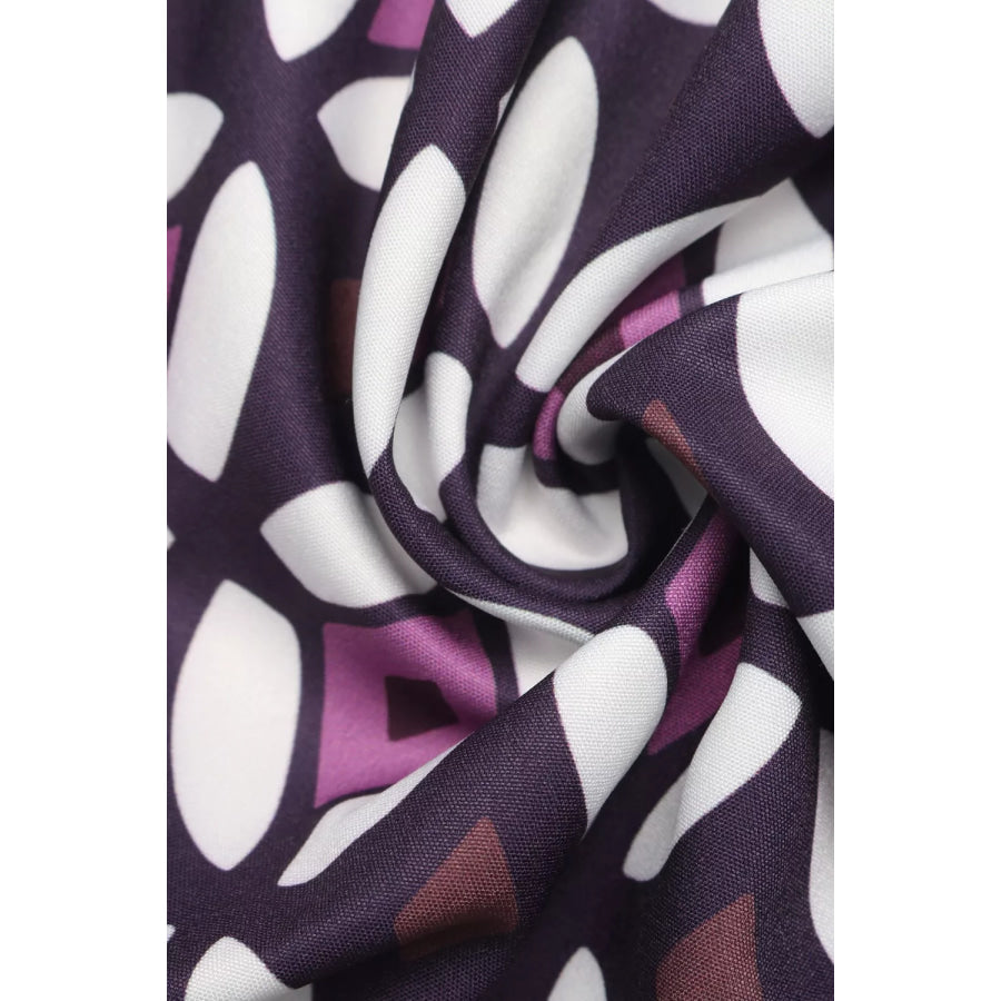 Geometric Print Smocked Waist Maxi Skirt Apparel and Accessories