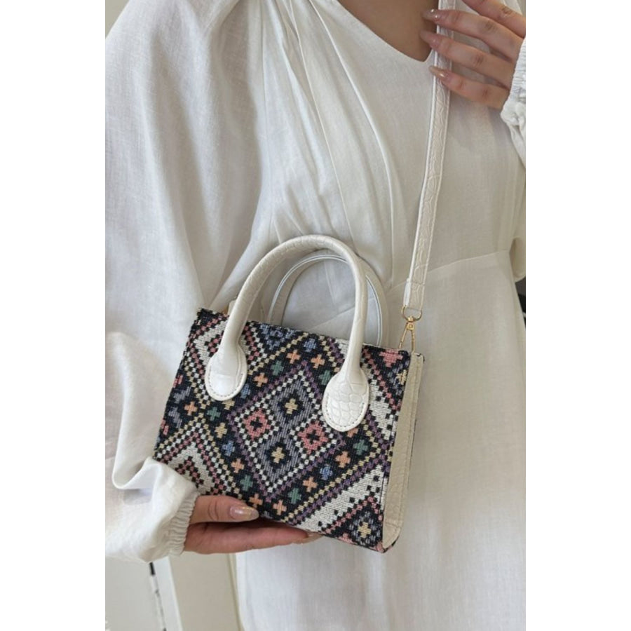 Geometric PU Leather Strap Handbag Apparel and Accessories