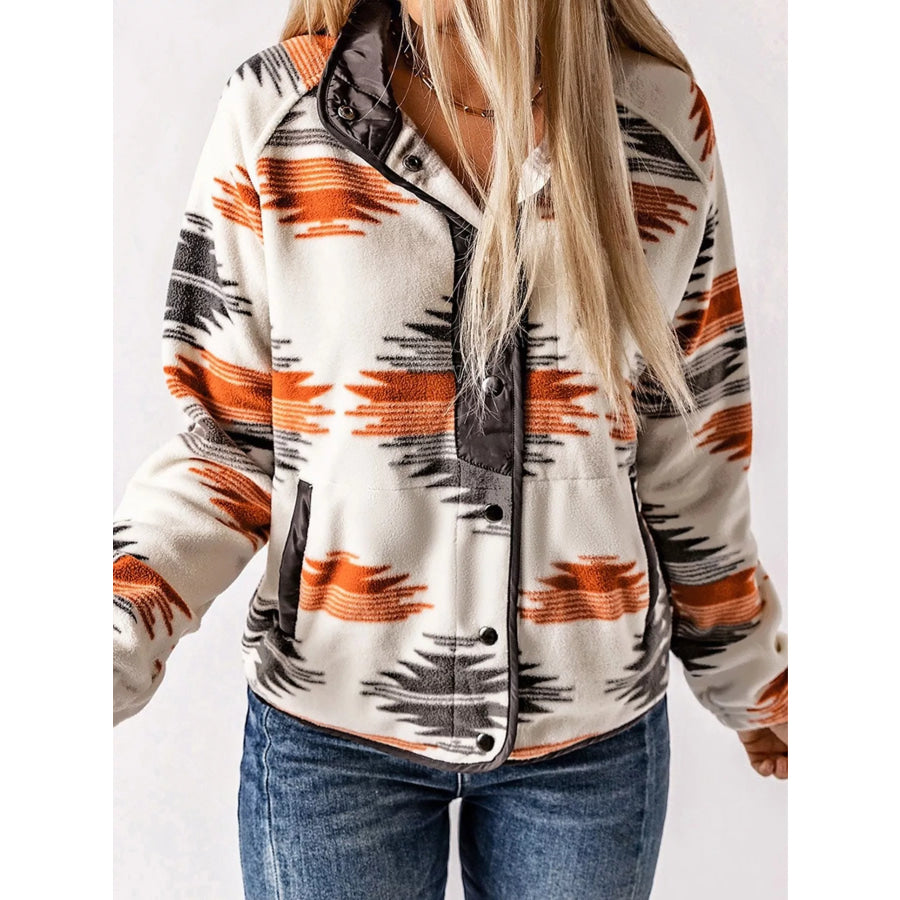 Geometric Snap Down Jacket Apparel and Accessories
