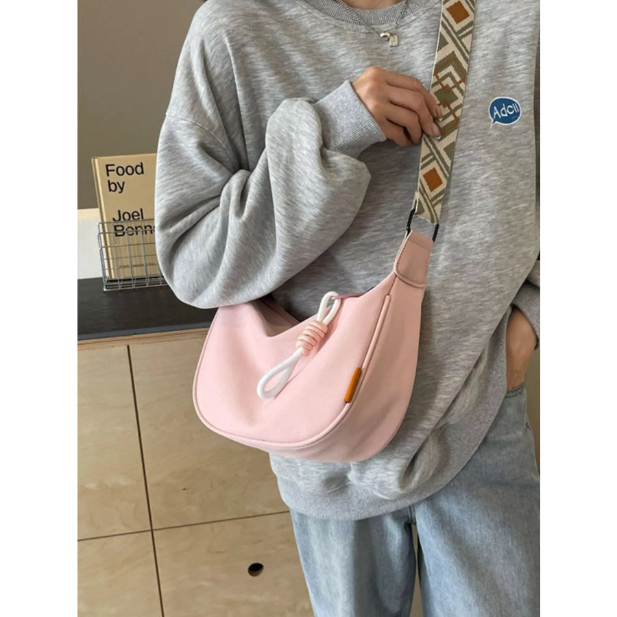 Geometric Strap Crossbody Bag Pink / One Size Apparel and Accessories