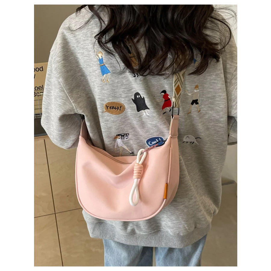 Geometric Strap Crossbody Bag Pink / One Size Apparel and Accessories