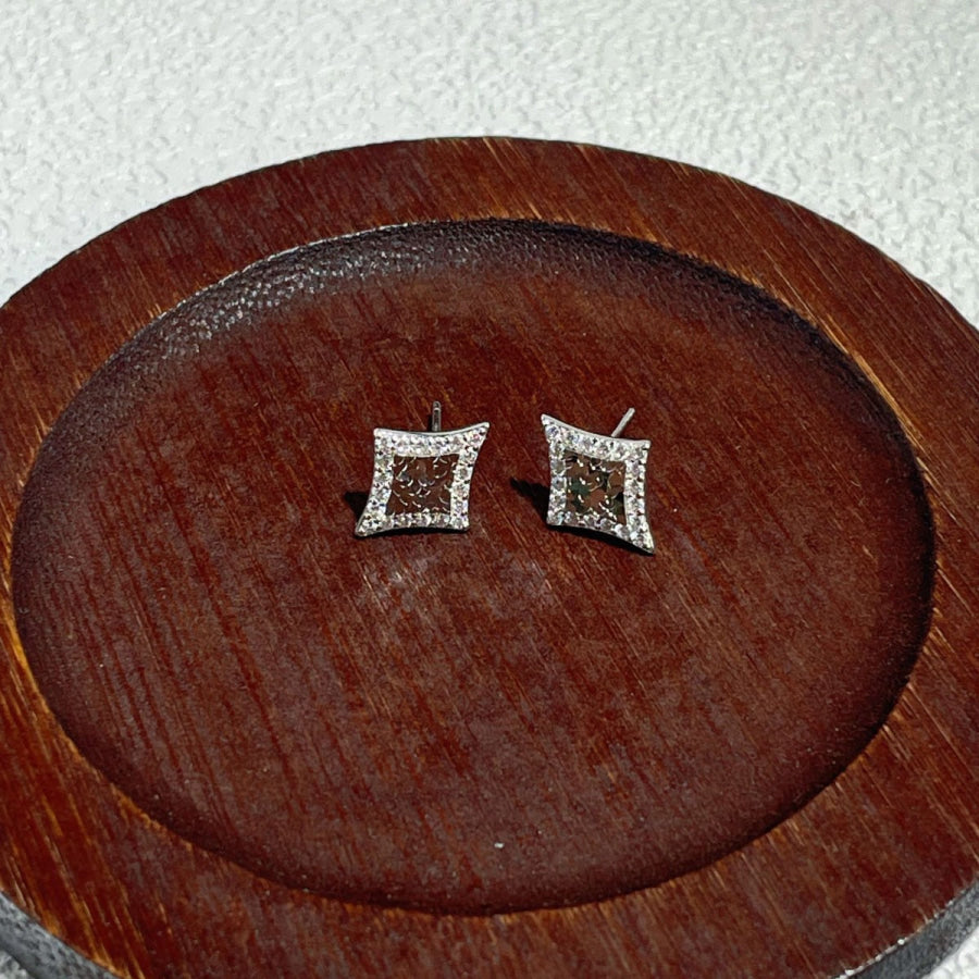 Geometric Stud Earrings Silver / One Size Apparel and Accessories