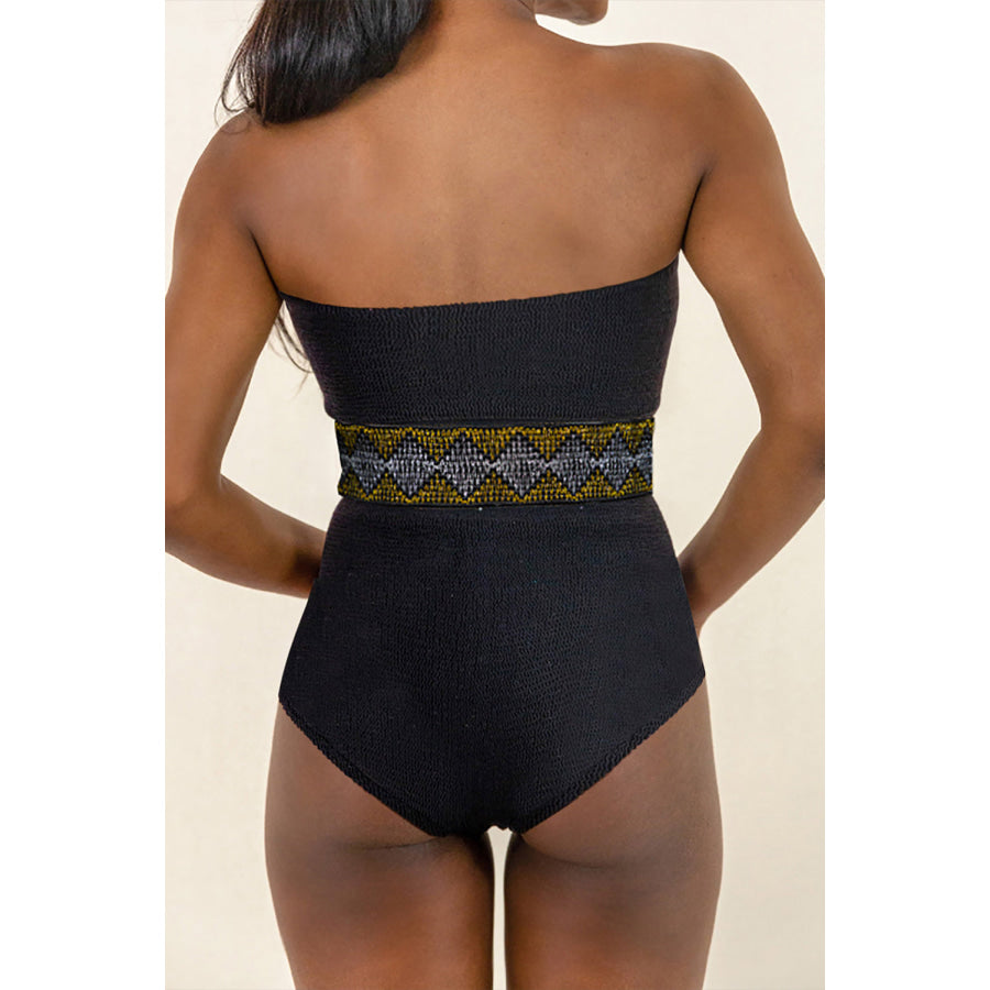 Geometric Tube Sleeveless One-Piece Swimwear Apparel and Accessories