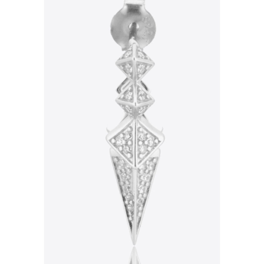 Geometric Zircon Decor 925 Sterling Silver Earrings