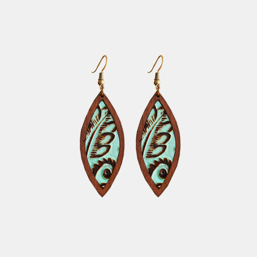 Geometrical Shape Wooden Dangle Earrings Apparel and Accessories