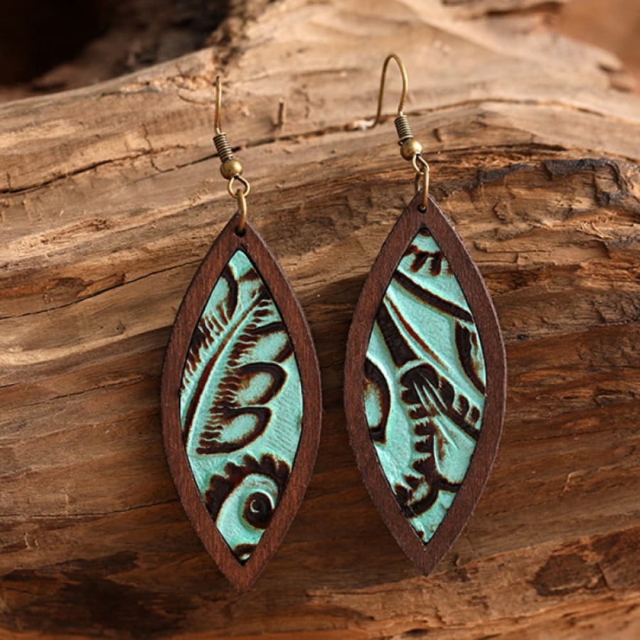 Geometrical Shape Wooden Dangle Earrings Apparel and Accessories