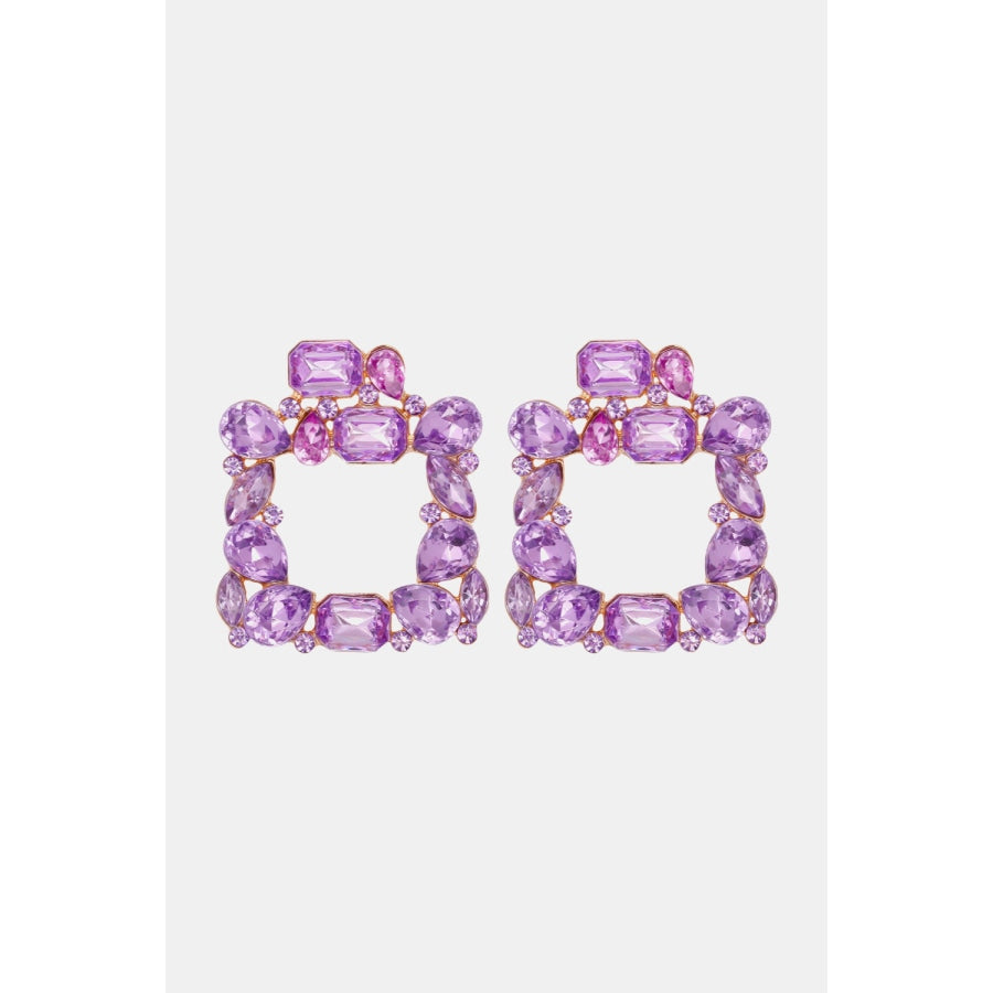 Geometrical Shape Zinc Alloy Dangle Earrings Lavender / One Size