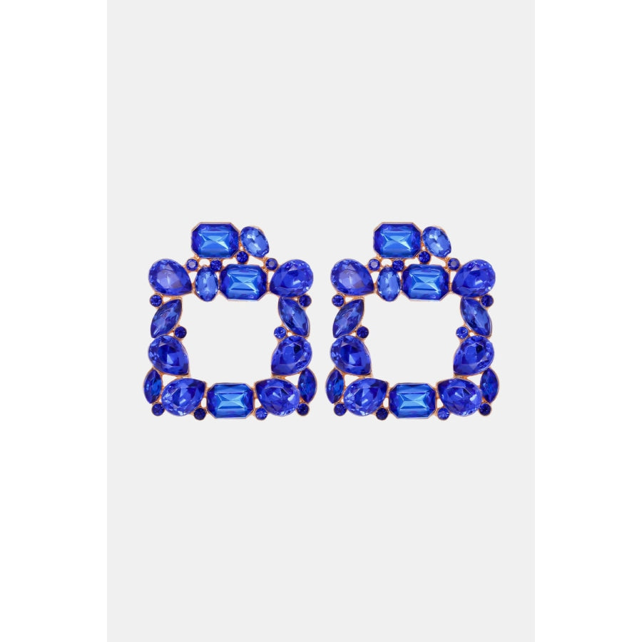 Geometrical Shape Zinc Alloy Dangle Earrings Royal Blue / One Size