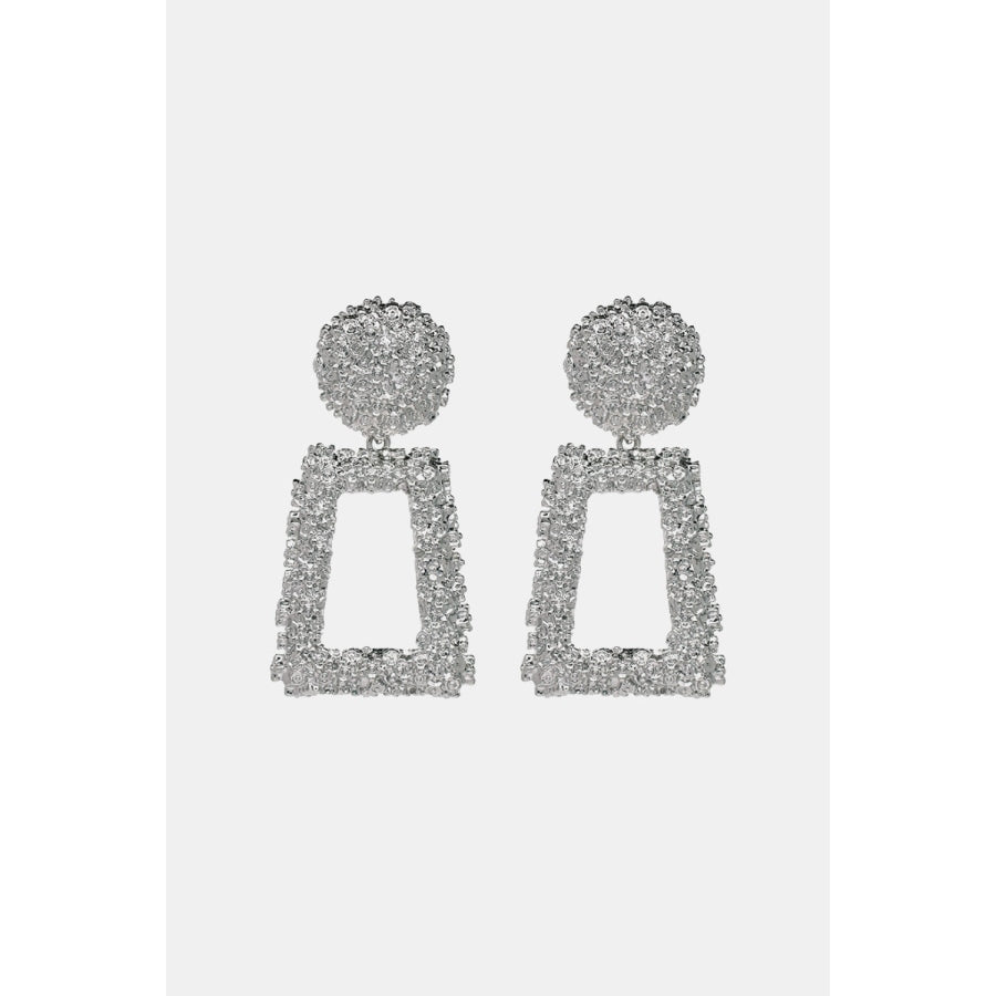 Geometrical Shape Zinc Alloy Dangle Earrings Silver / One Size