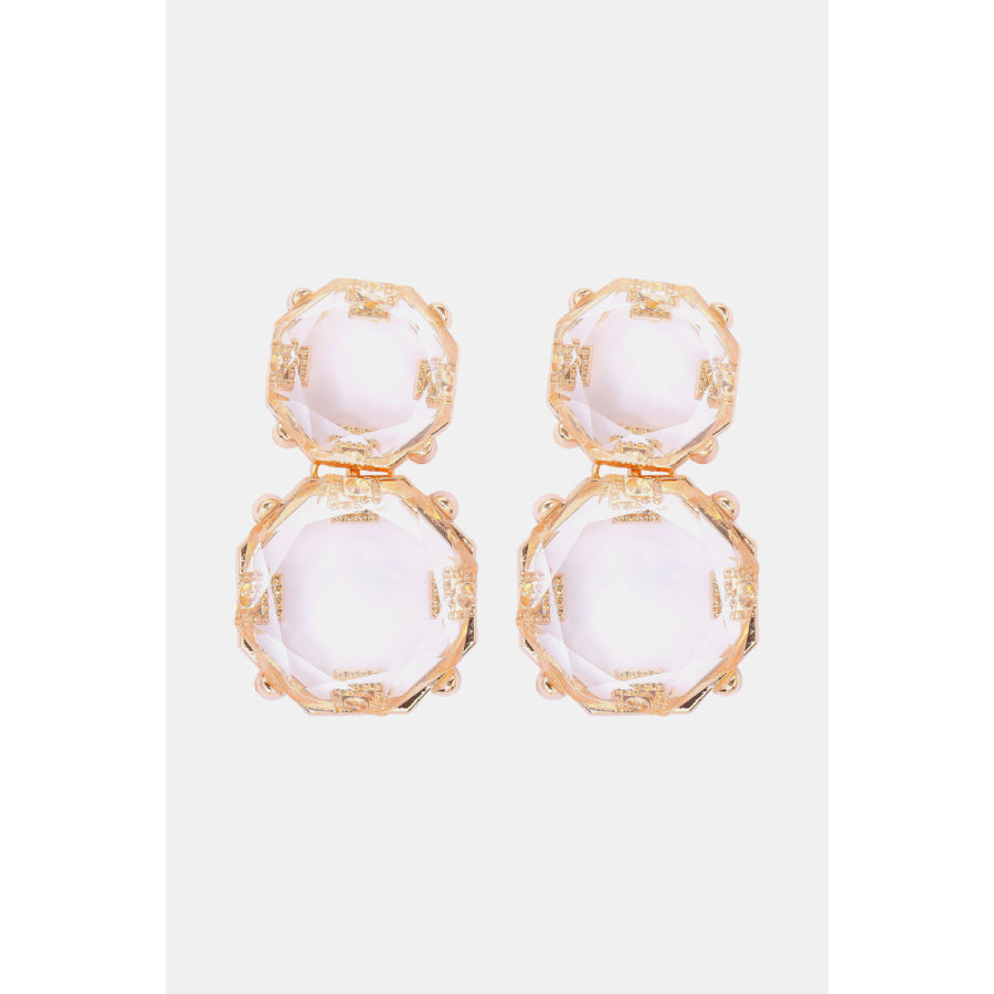 Geometrical Shape Zinc Alloy Frame Dangle Earrings Transparent / One Size