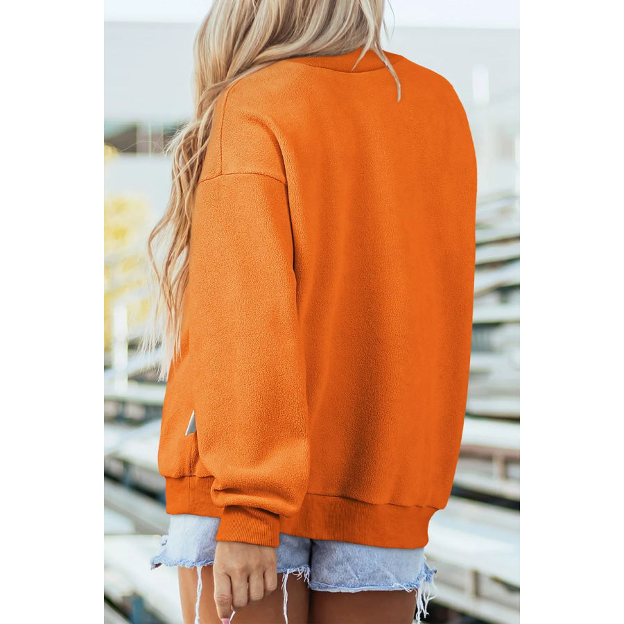 Ghost/ BOO Reversible Print Mock Neck Casual Sweatshirt Apparel and Accessories