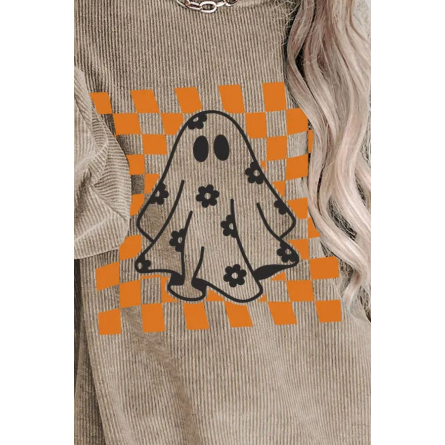 Ghost Round Neck Long Sleeve Sweatshirt Apparel and Accessories