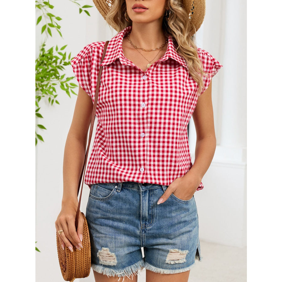 Gingham Button-Down Shirt Apparel and Accessories