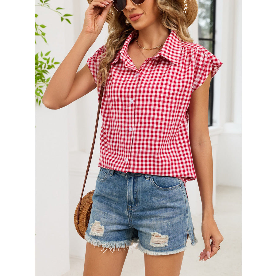 Gingham Button-Down Shirt Apparel and Accessories