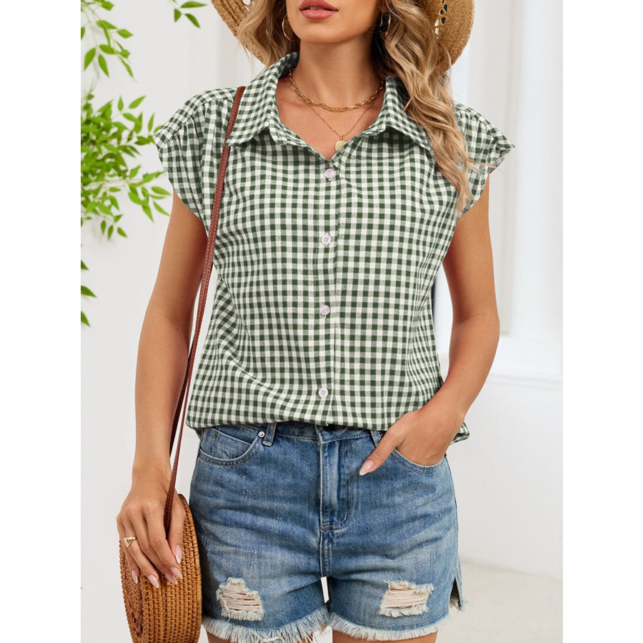Gingham Button-Down Shirt Apparel and Accessories