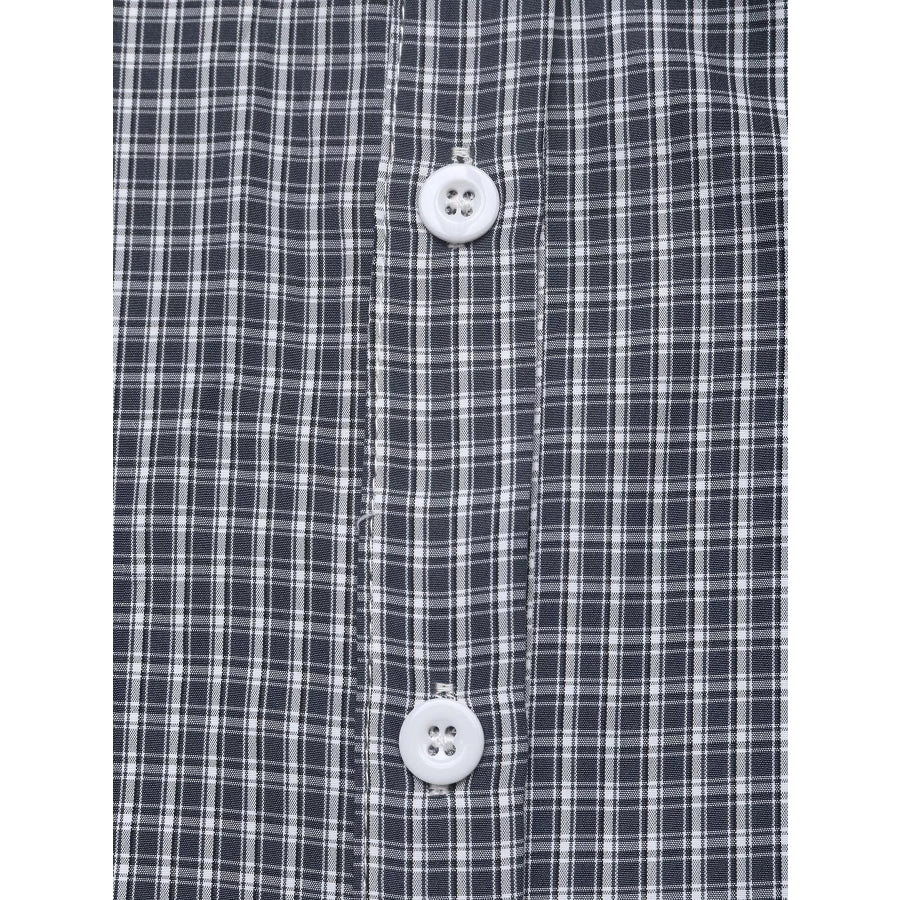 Gingham Button Up Shirt with Tie-Sleeve Detail Apparel and Accessories