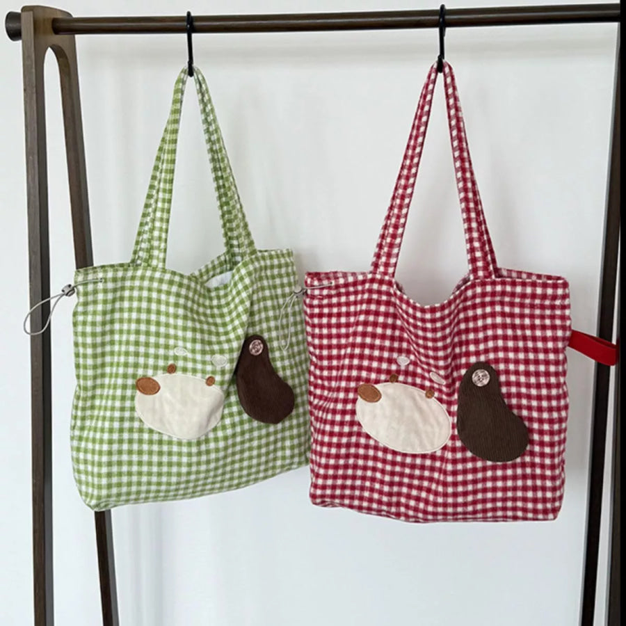 Gingham Drawstring Handbag Apparel and Accessories