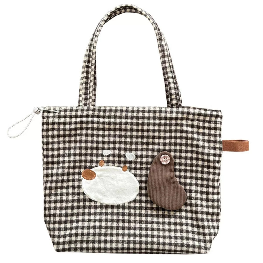 Gingham Drawstring Handbag Apparel and Accessories
