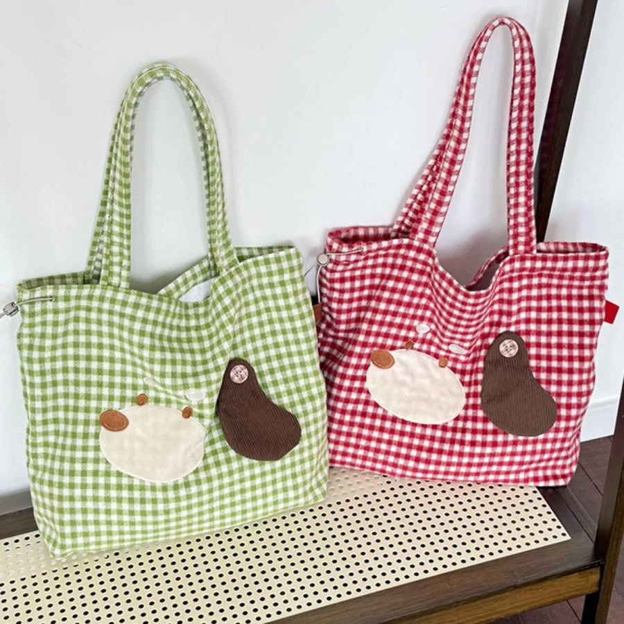 Gingham Drawstring Handbag Apparel and Accessories