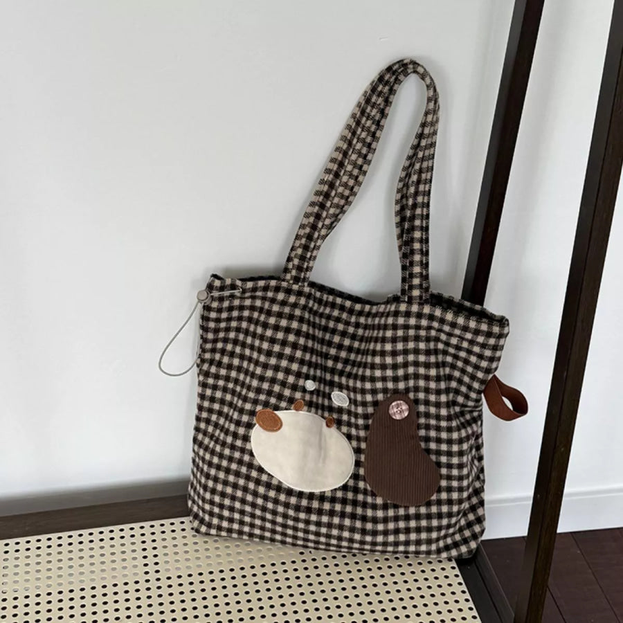 Gingham Drawstring Handbag Apparel and Accessories