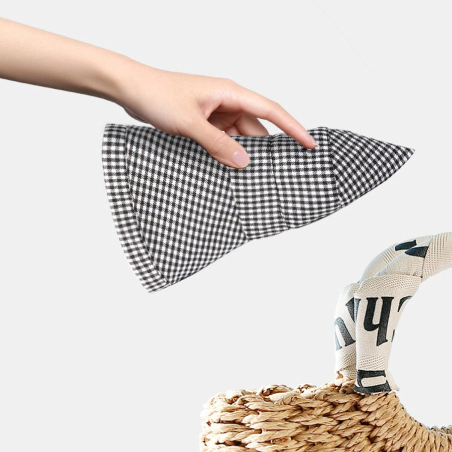 Gingham Pattern Wide Brim Bucket Hat Apparel and Accessories