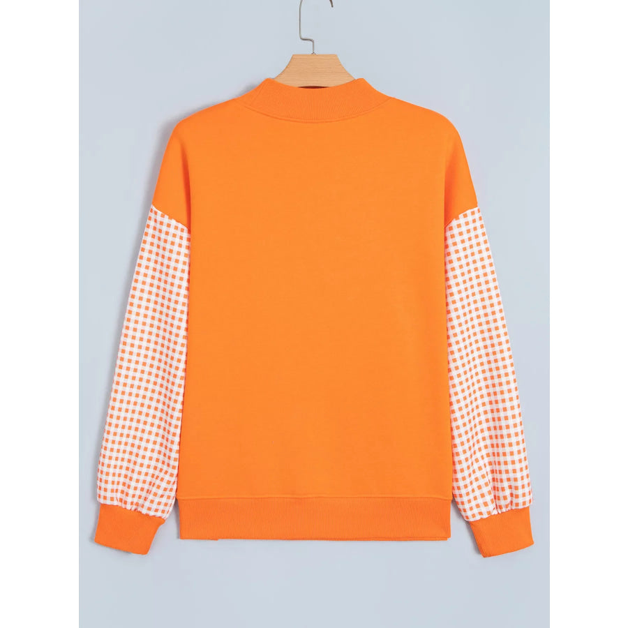 Gingham Plaid Oversized Pullover Sweatshirt Apparel and Accessories